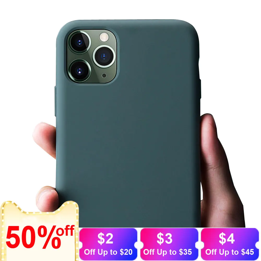 Тонкий жидкий чехол для iPhone 11 Pro Max XR XS X 6s Plus 7 8 Plus, резиновый противоударный защитный мягкий гибридный резиновый чехол