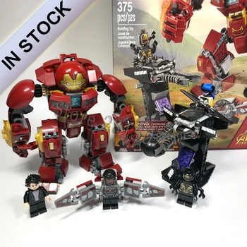 

The Hulkbuster Smash-Up In stock 07102 Marvel Movie 420Pcs Building Blocks Compatible 76104 SY1001 Bricks Avengers DC Iron man