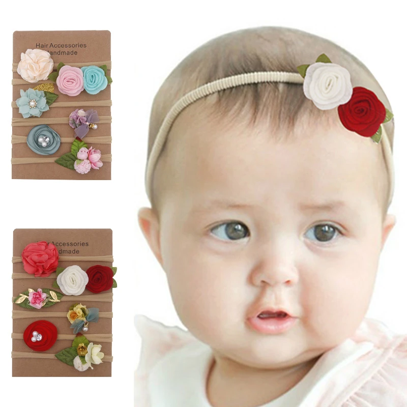 Baby Girls Flower Hairband Soft Elastic Headband Gifts Hair Accessories Band