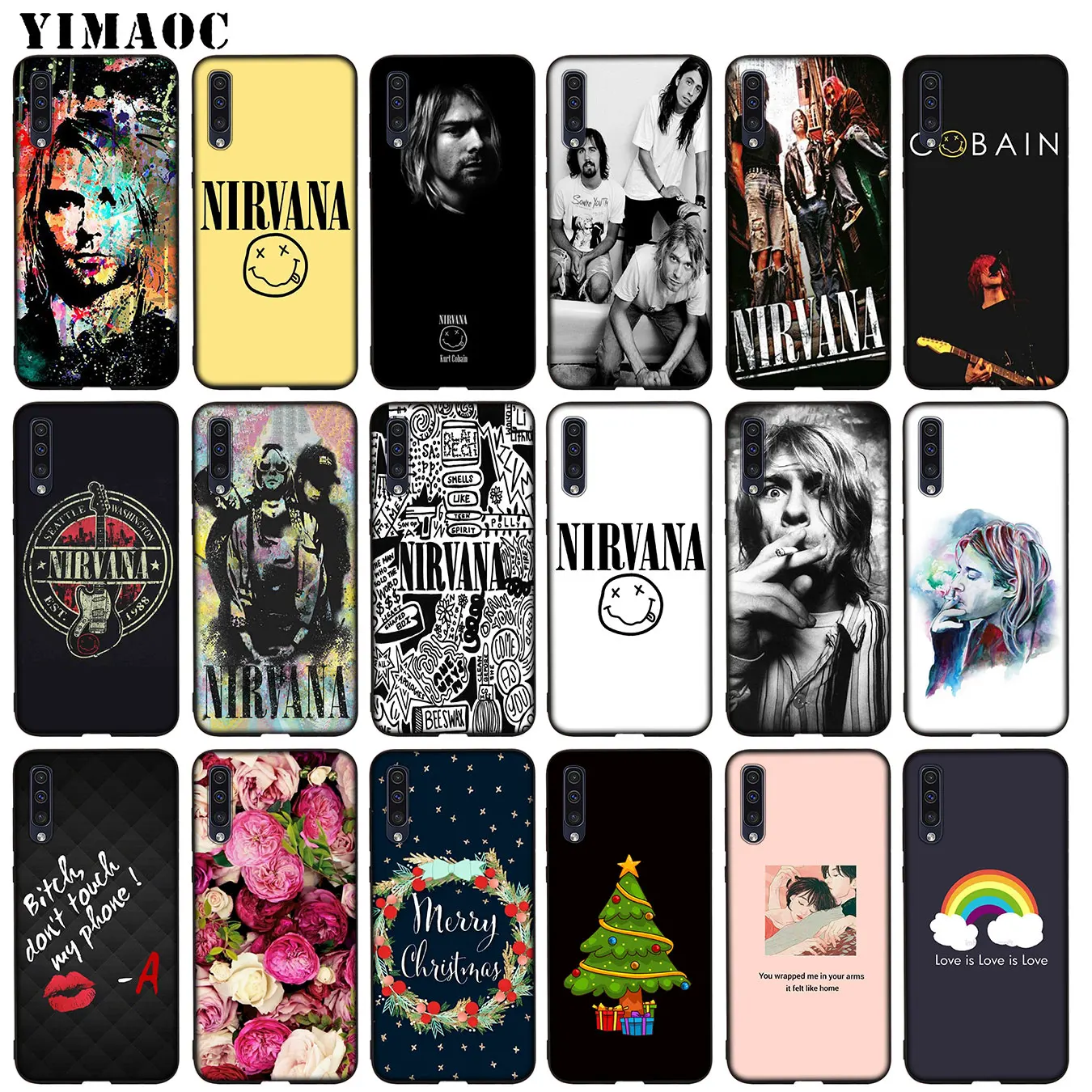 YIMAOC Nirvana Kurt Cobain Soft TPU Silicone Case for Samsung Galaxy A51 A71 A81 A91 A41 A21 A11 A01 M10 M20 M30 M40 | Мобильные