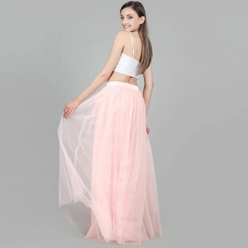 Женская длинная Тюлевая юбка Плиссированная Юбка для свадебной вечеринки|Юбки| |
