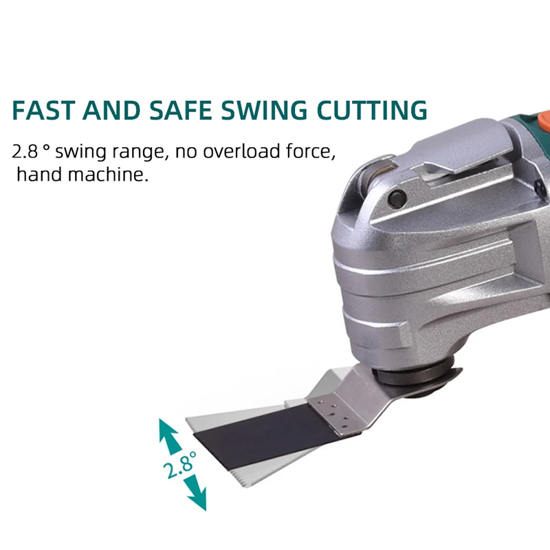 Quick-Release Oscillating Multitool Anti-Vibration Variable Speed Trimmer Renovator Electric Saw With Saw Blades Kit 6