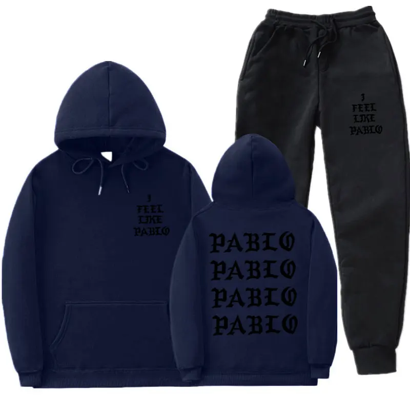 Уличная одежда I Feel Like Pablo, комплект с капюшоном, спортивный костюм для мужчин, комплекты тепловой спортивной одежды, толстовки и штаны, Повседневная Толстовка, спортивный костюм