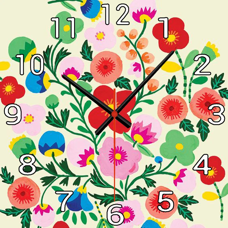 

Wall Clock Lime Modern Kitchen Clock Watch Home Decor Living Room Clock motion Wall Art Timepieces Flower