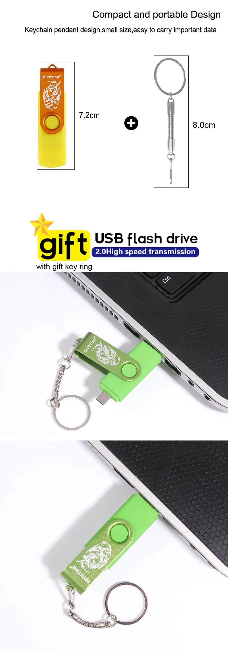 Флеш-накопитель Biyetimi OTG 32GB 2,0 usb флеш-накопитель memoria Cel для Android для смартфона, ПК