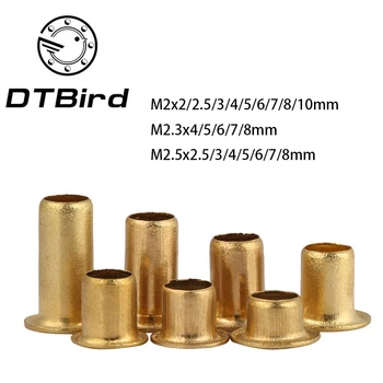 

500pcs M2 M2.3 M2.5 Copper Hollow Rivet 2mm-2.5mm Brand Double-sided Circuit Board PCB vias nails / Brass Corns Nut DT2