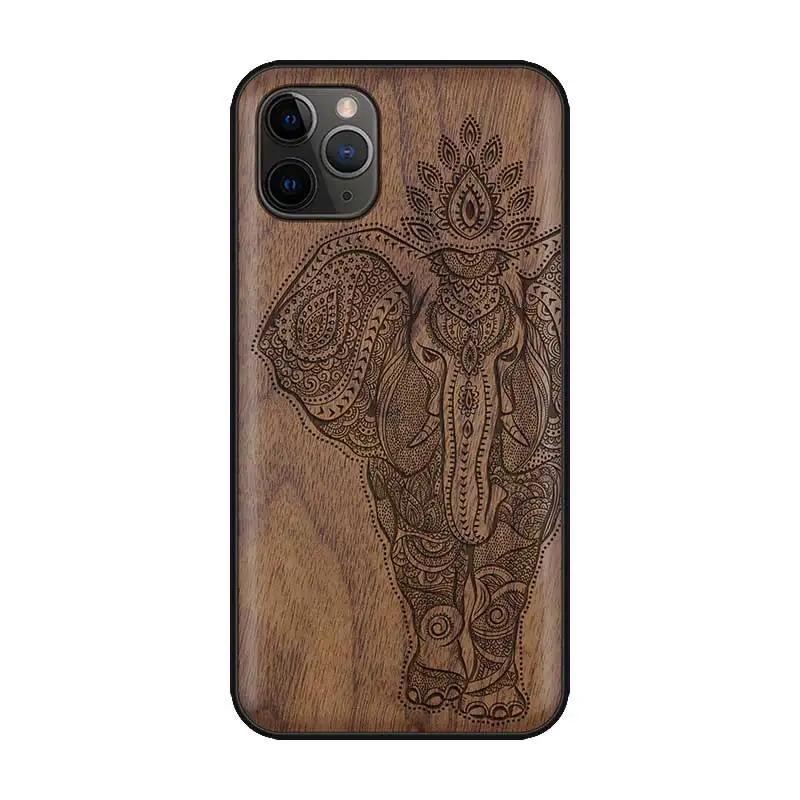 Чехол для телефона Techase, орех, s, для iPhone X, XS, 11 Pro, Max, 7 Plus, животное, Constantine, майя, дерево, слон, пословица, чехол для мобильного телефона, Деревянный чехол