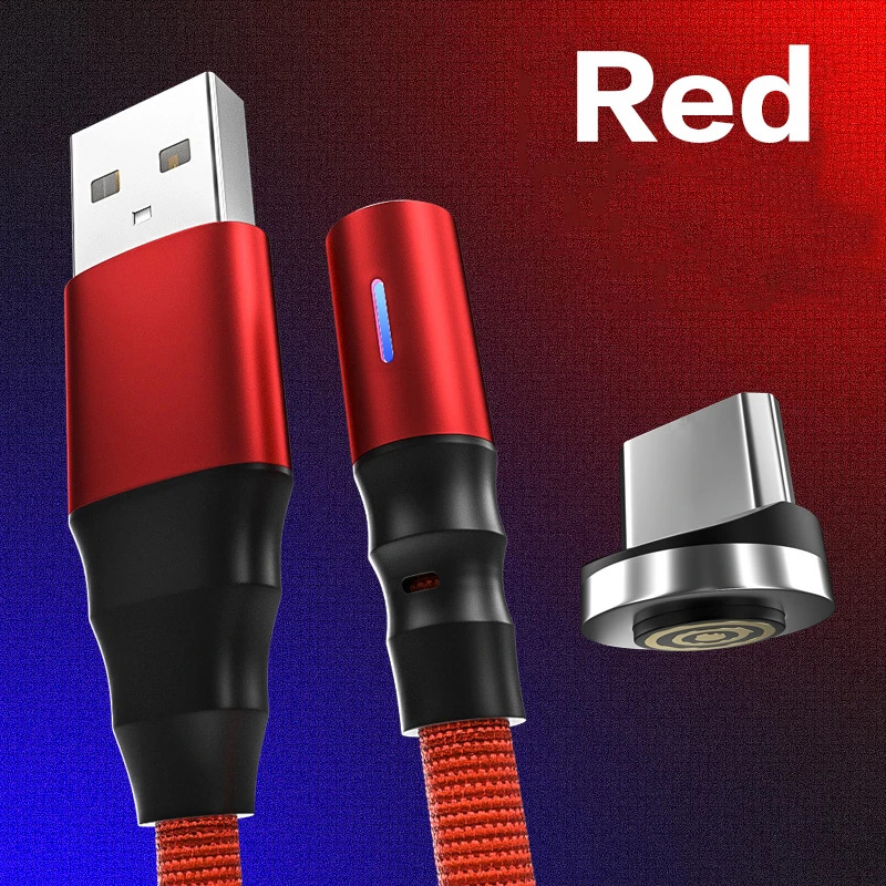 3а магнитное зарядное устройство Micro Usb кабель для iphone Usb type C адаптер быстрой зарядки Магнитный провод зарядного устройства для samsung Xiaomi шнур - Цвет: Красный