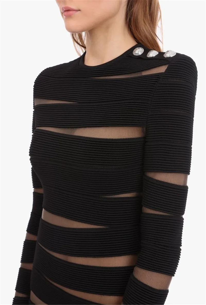 Высокое качество Черный Фиолетовый с длинным рукавом Твердые Bodycon Зимние женские Бандажное платье ночные вечерние платья
