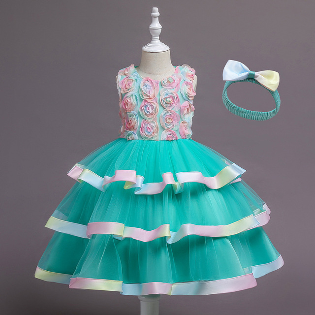 2021 Girls Dress Wedding Party Princess Evening Dress For Children Birthday Costume New Clothes For Kids Dresses 3-10 Years