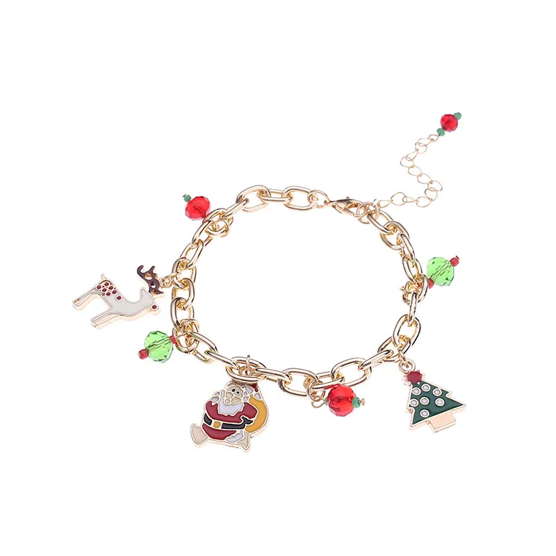 

Christmas Bracelets Santa Claus Snowflake Barcelets Women Girl Xmas Gifts Merry Christmas Decor for Wrist 2021 Happy New Year