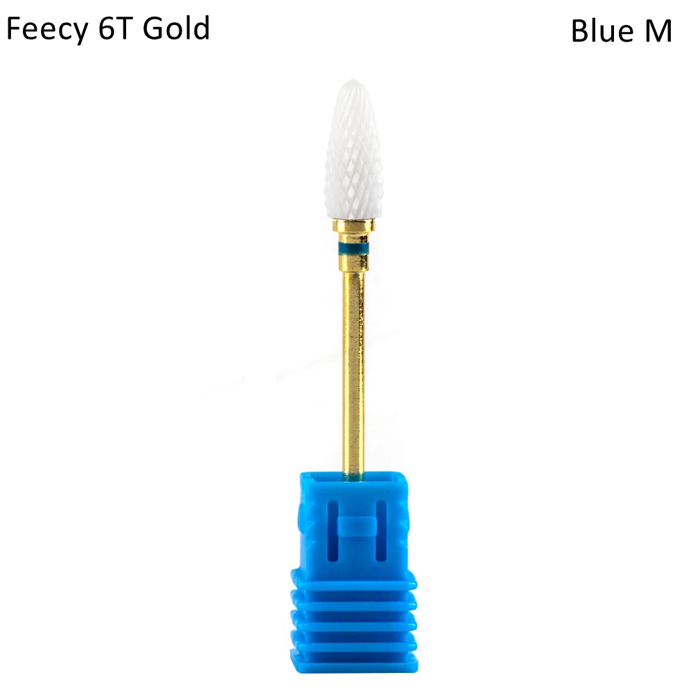 Milling Cutter For Manicure And Pedicure Mill Electric Machine For Nail Electric Nail Drill Bits Nail Art Mill Apparatus Feecy - Цвет: 6T Gold Blue M