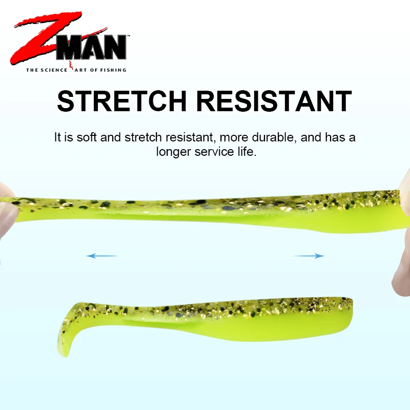 Original in American ZMAN SLIM SWIMZ Fishing Lure Soft Baits 6.4cm/7.7cm  6pcs/bag Catch More Fish Per Bait 10X Tough Elaztech