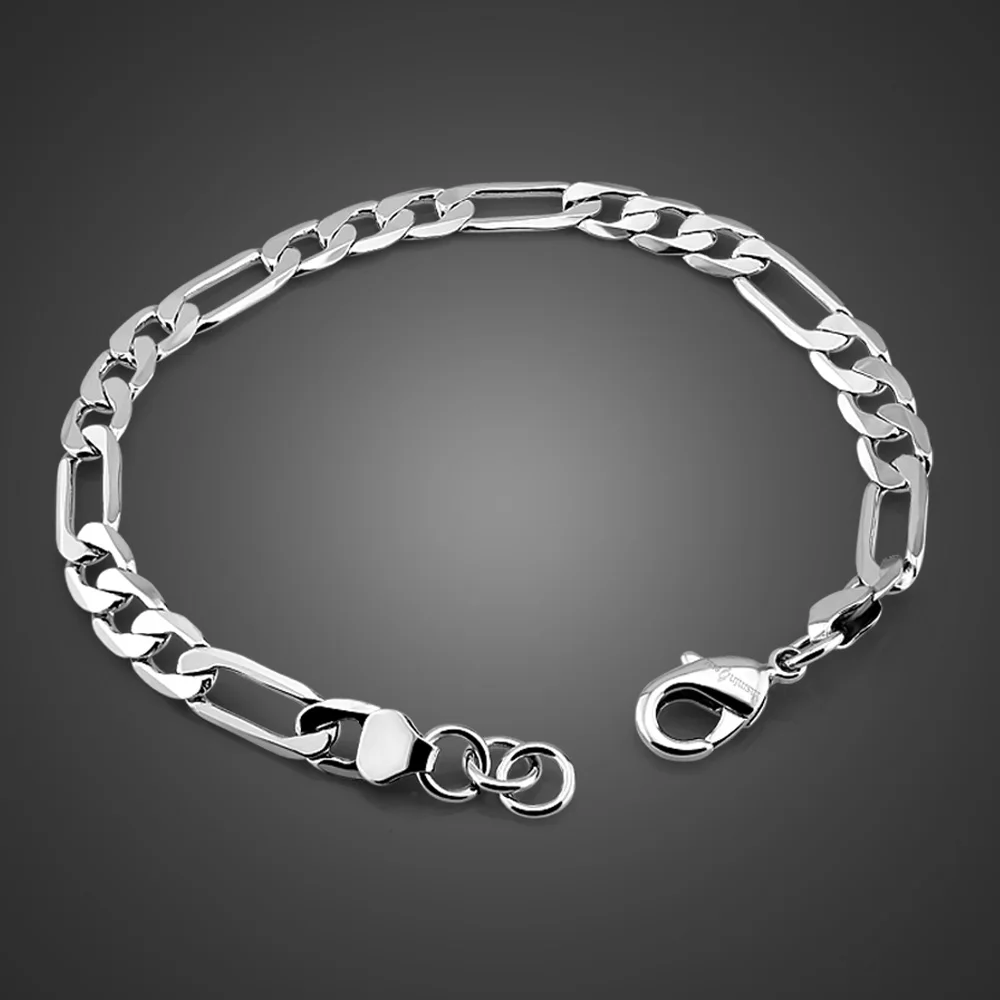 Модный браслет из стерлингового серебра 925 пробы мужской размером 6 мм 19 см