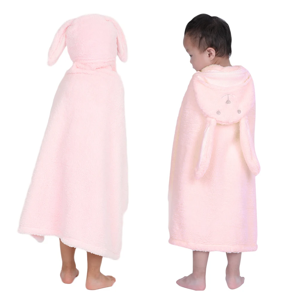 

Strong Water Absorption Kids Bath Towel With Cartoon Rabbit Hooded