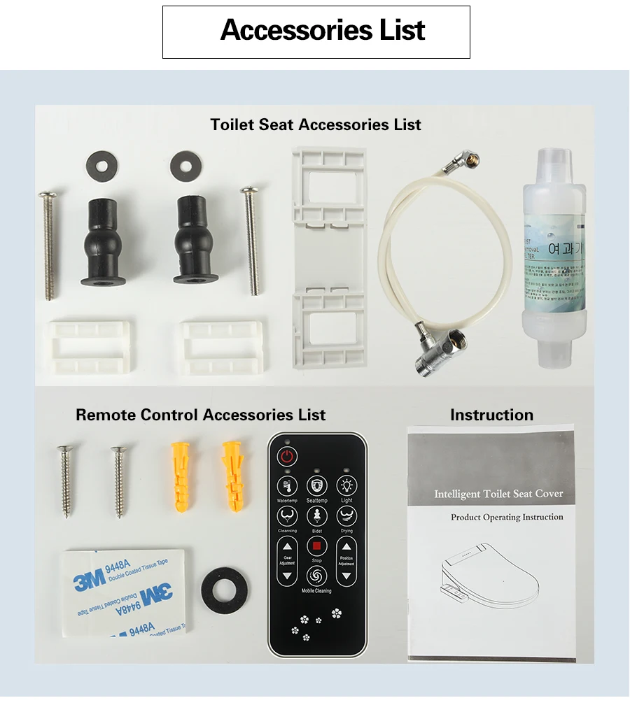 FOHEEL Smart Toilet Seat Cover Electronic Bidet Cover Clean Dry Seat