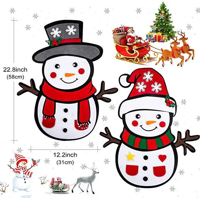 Рождество DIY нетканый тканевый Снеговик Рождественская елка украшение Войлок снеговик DIY ремесло смешное рукоделие Детские игрушки Рождественский подарок