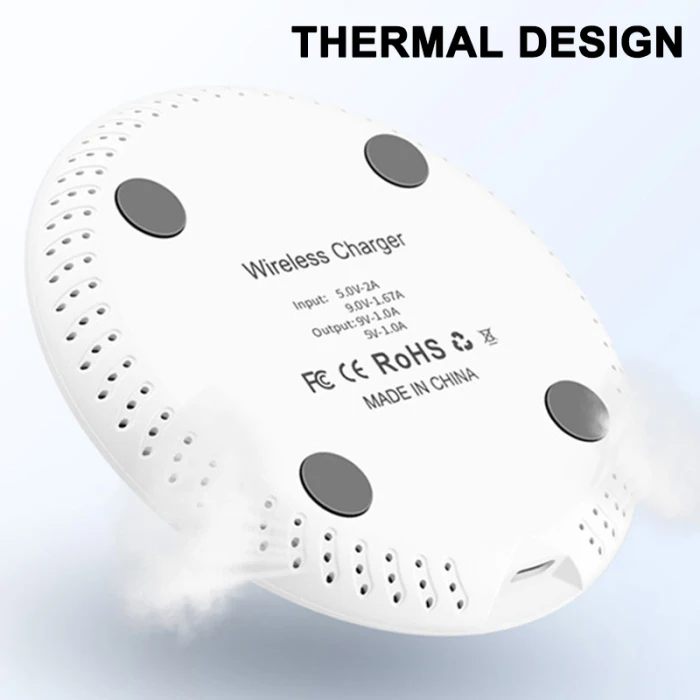 Round Thin Wireless Charger Cell Phone Support Fast Charging for Home Desk 10W Smartphone NK-Shopping
