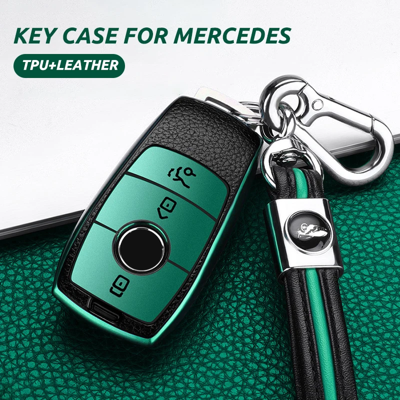 Кожаный и ТПУ чехол для Mercedes Benz E S Class E200 W213 W222 W260 W300 W320 CLA GLS W205 G63 GLC AMG Maybach|Футляр