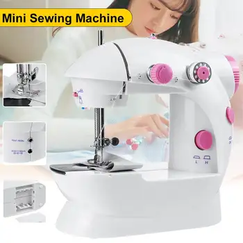 

220V/110V 2 Gear Led Sewing Machine Electric Mini hand Sew Costura Maquina De Costura Household Desktop Sew Needlework Clothes