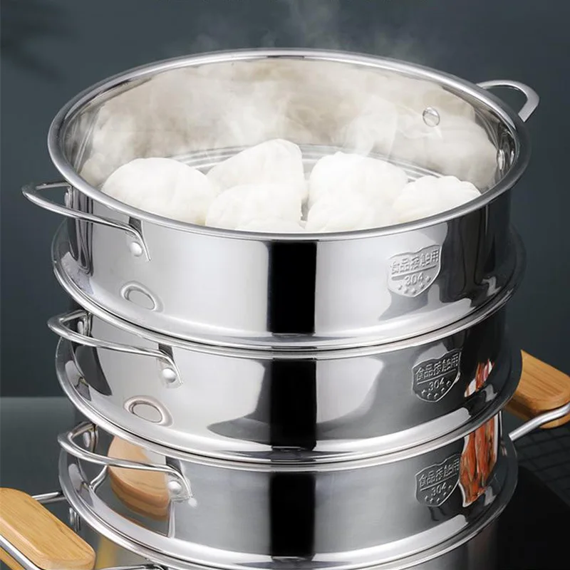 304 Stainless Steel Steamer Basket with Double Ear Rice Cooker Pot Steaming  Grid for Dumplings Drain Basket Kitchen Cooking Tool - AliExpress