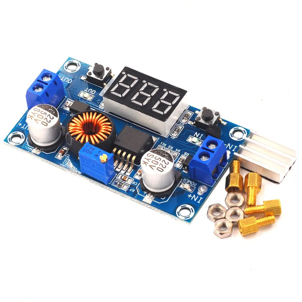 

5A High Power 75W Dc-Dc Adjustable Buck Module With Voltmeter Display Led Power Converter Lithium Battery Charger Module