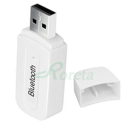 Roreta беспроводной Bluetooth приемник USB адаптер для автомобиля AUX мобильные телефоны Android IOS телефон 3,5 мм разъем стерео Музыка Аудио приемник - Цвет: Белый