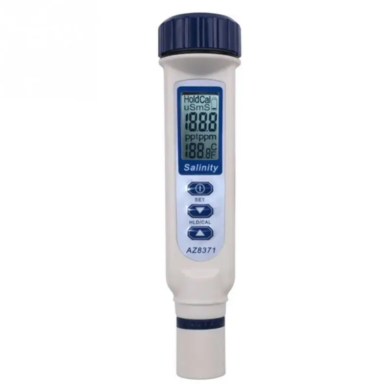AZ8371 рассол водонепроницаемый ЖК ручной проводимости цифровой дисплей Salinometer температура ручка Тип еда точный морской воды тестер