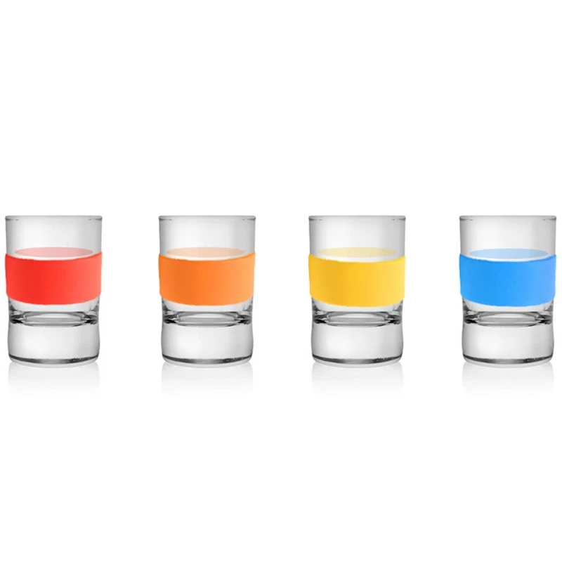 30Pcs Height 25Mm Fda Silicone Wraps for Mugs,Ceramic Cup Sleeves Recyclable Environmental Glass Water Cup Sleeves