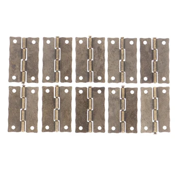 

10 x Bronze Hinges Cabinet Door Drawer Decor Vintage Hinge 36*23mm