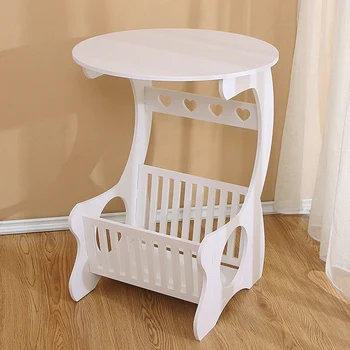 

Table Hollow Carved Storage Rack Wooden Storage Shelf Coffee Desk Coffee Table Tea Table Desk Multifunction Leisure Magazine
