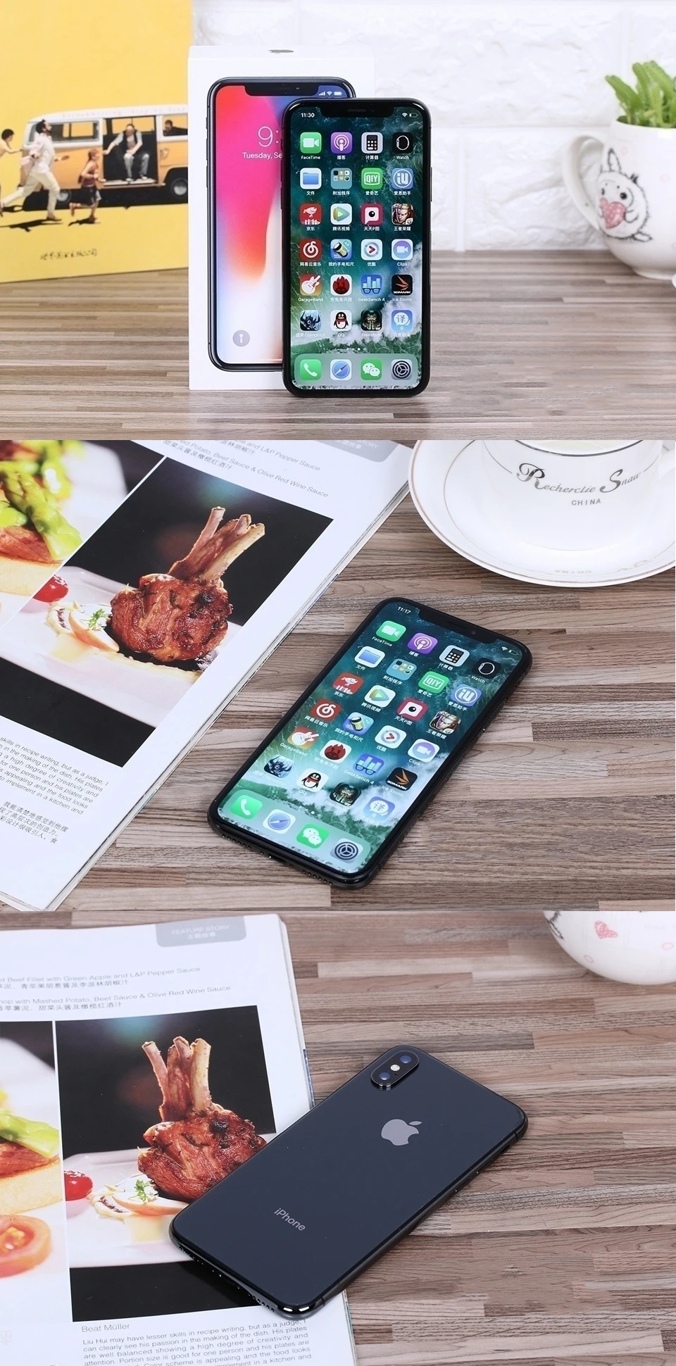 Apple iPhone X Face ID 4G LTE разблокированные мобильные телефоны 64 Гб/256 ГБ rom 3 Гб ram Hexa Core 5,8 дюймов iOS A11 12 Мп двойная задняя камера