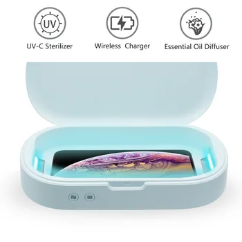 

Cell Phone Sanitizer Box Fast Wireless Charger Aromatherapy Portable Safe Multi-Function phone Disinfection UV Light Sterilizer