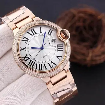 

bule pink Men's Watch top brand 36MM Dial AAA women Automatic Mechanical Stainless Steel Sapphire Reloj ctr Male Wrist Watch