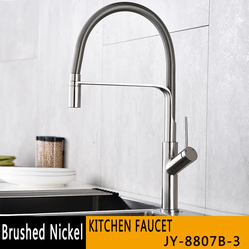 Nickel BECOLA, кухонный кран, вытяжной, холодный и горячий, черный хром, кухонный кран, раковина, на бортике, Torneira Cozinha, смеситель для воды, краны - Цвет: Nickel