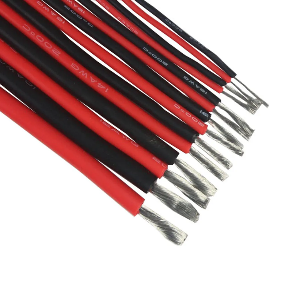 Силиконовый провод 10 AWG 2 м/лот красный или черный # 200 градусов Цельсия устойчивый