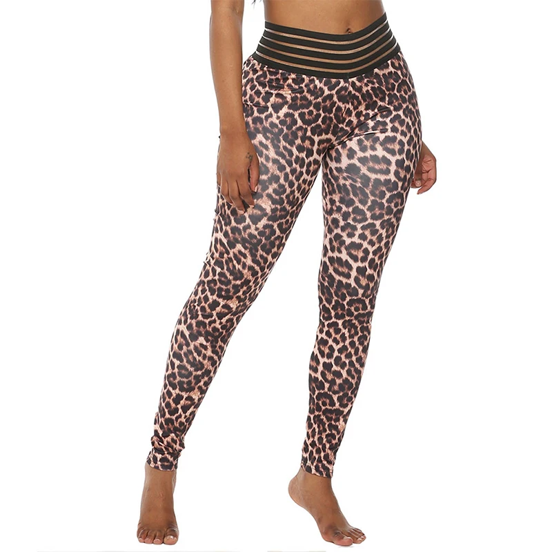 Сексуальные леопардовые женские леггинсы с высокой талией, леггинсы для тренировок, обтягивающие эластичные леггинсы, женские леггинсы, спортивная одежда - Цвет: as picture