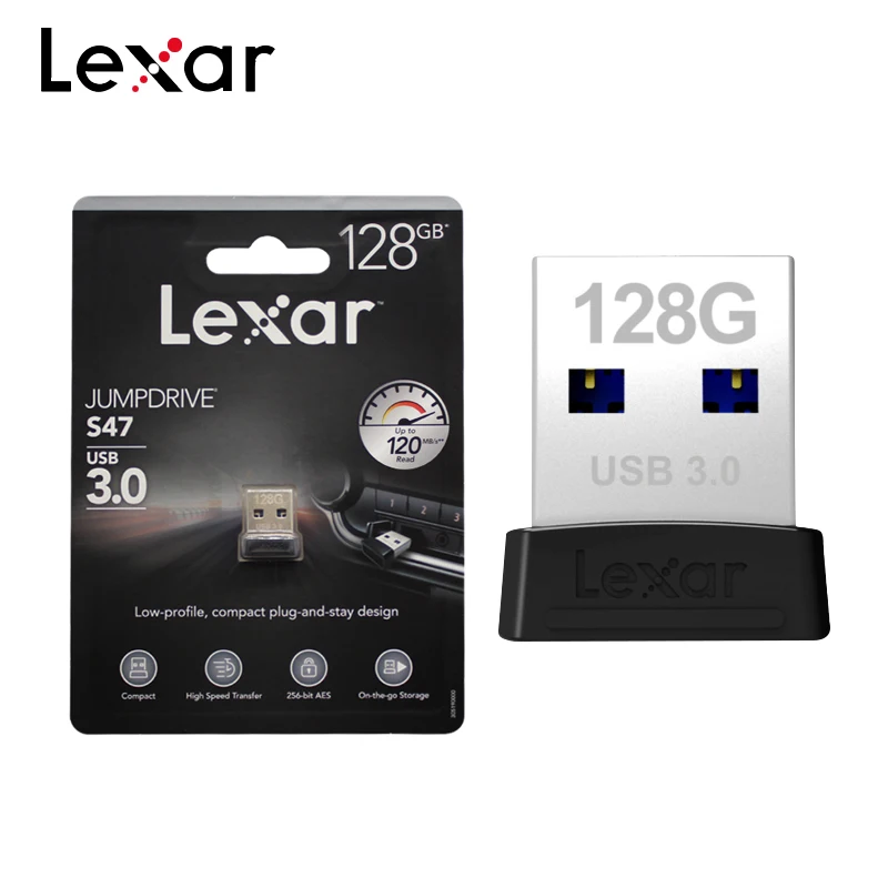 USB 3,0 Lexar S47 USB флэш-накопитель 128GB JUMPDRIVE высокое Скорость 120 МБ/с. флеш-накопитель 32 Гб 64 Гб флэш-накопитель Mini U Disk