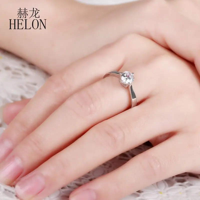 HELON VVS/цвет GH Муассанит кольцо 925 пробы серебро 0.80ct выращенные лабораторно синтетический бриллиант Обручение свадьбы, хорошее ювелирное изделие, кольцо