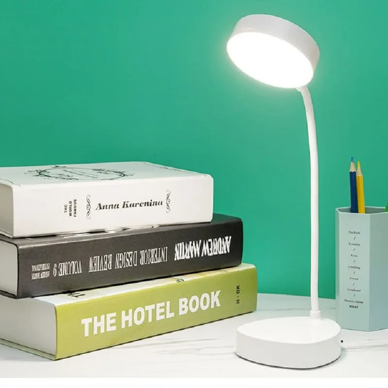 Lampe de lecture tactile à trois vitesses, chargeur USB, prise de courant, Protection des yeux, blanc chaud, lumière de Table pour étudiants