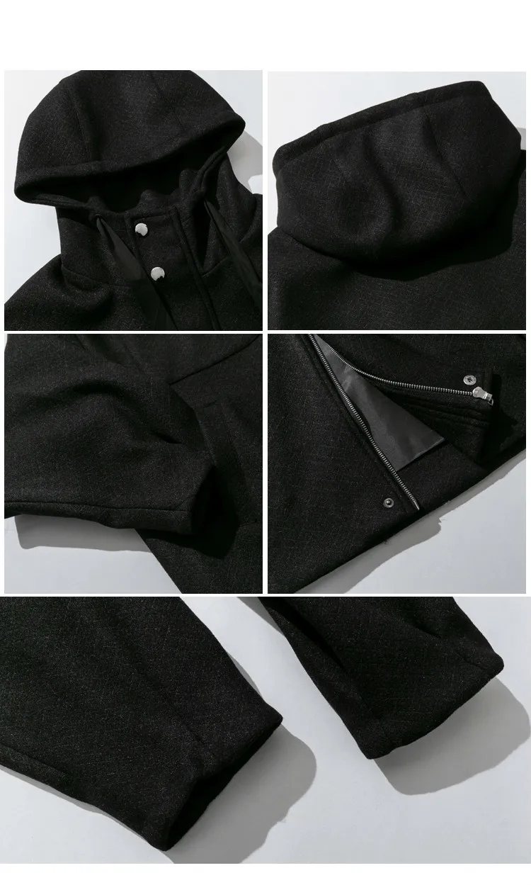 EWQ / New Fashion Autumn Drawstring Hooded Collar Loose Casual Jacket Men High Street Korean Tide Chaqueta Hombre 9A230