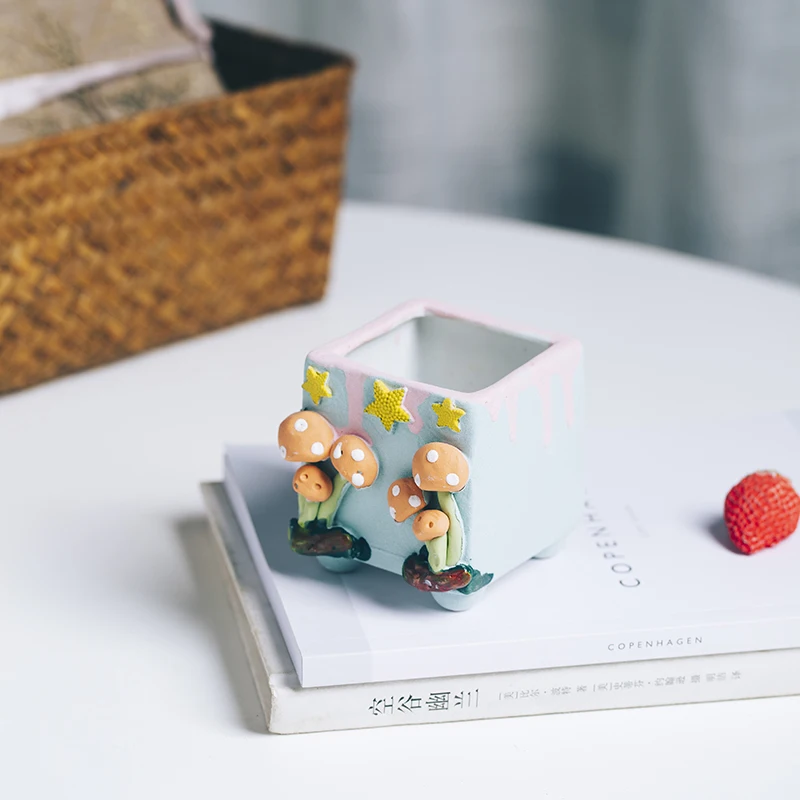 Трёхмерный гриб для рук маленький квадратный толстый керамический дышащий