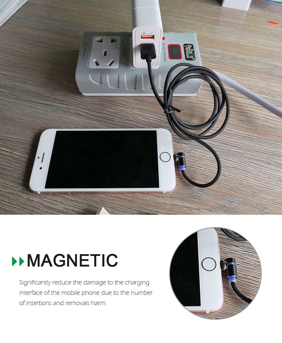 Магнитный зарядный кабель 2A Быстрая зарядка micro usb type C кабели для мобильных телефонов Android micro usb нейлоновый шнур 1 м