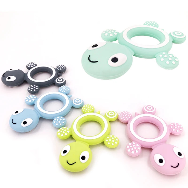 Hot Seller Teething Necklace Turtle Baby Cartoon-Animals Shower-Gifts Food-Grade Bpa-Free Tiny Rod mlKObxV9d