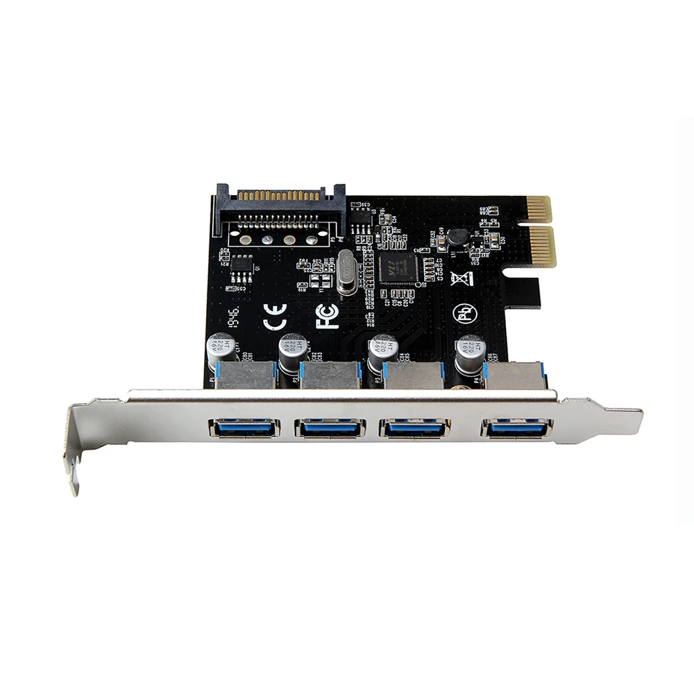 Компьютерная шина PCI E 4 USB3.0 Порты карты расширения Express карта адаптера с жесткими