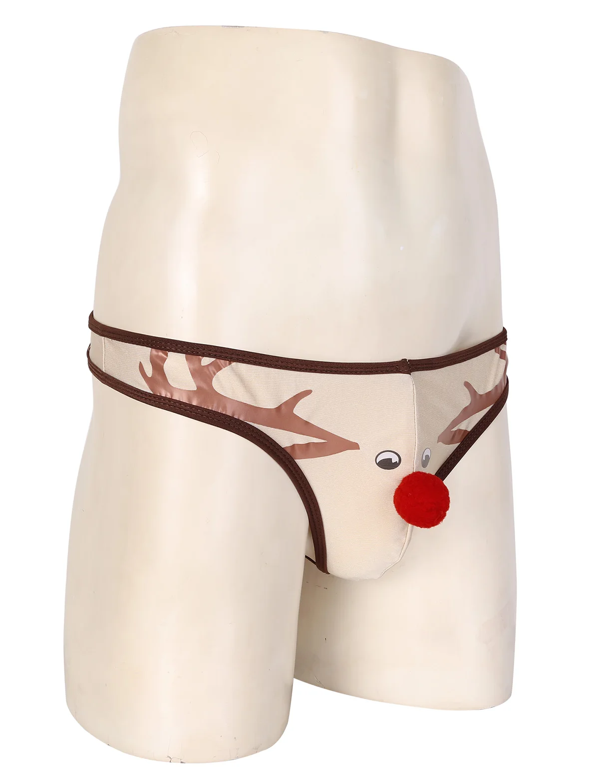 Mens Christmas Reindeer G-String Thong Male Bikini Briefs Underwear Sex Men Bulge Pouch Lingerie Sissy Panties Swimwear Swimsuit