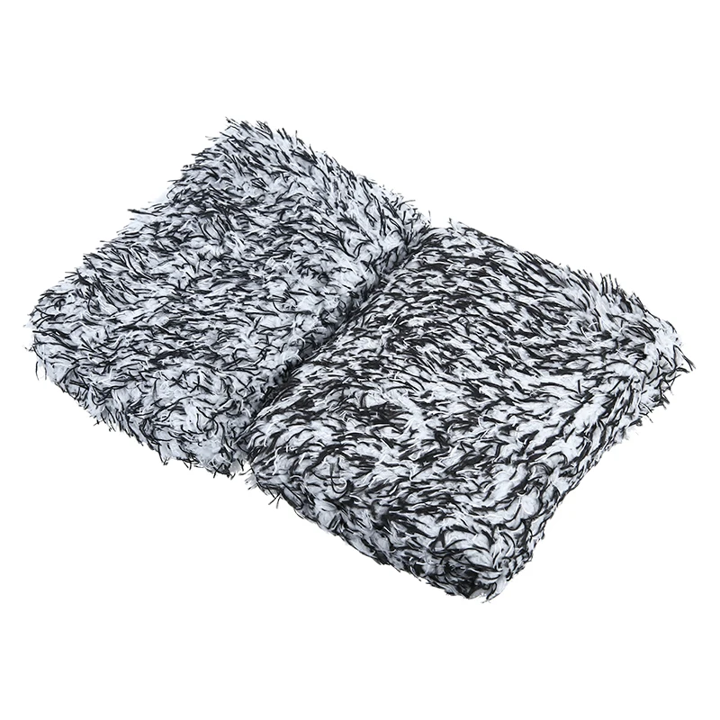 

2Pcs Plush Microfiber Wash Pad Thick Soft Car Washing Cleaning Sponge Polyester Car Cleaning Sponge Towel Random Color