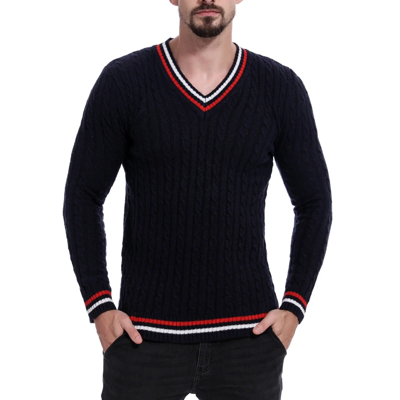 LOOZYKIT мужской свитер, осенний зимний шерстяной полосатый свитер, тонкий вязаный мужской свитер с v-образным вырезом, повседневные свободные свитера, пуловеры