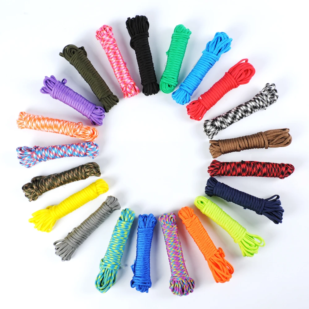 Paracord 550 25/50/100ft Parachute Cord Lanyard Rope Survival Rope for Outdoor Climbing Camping