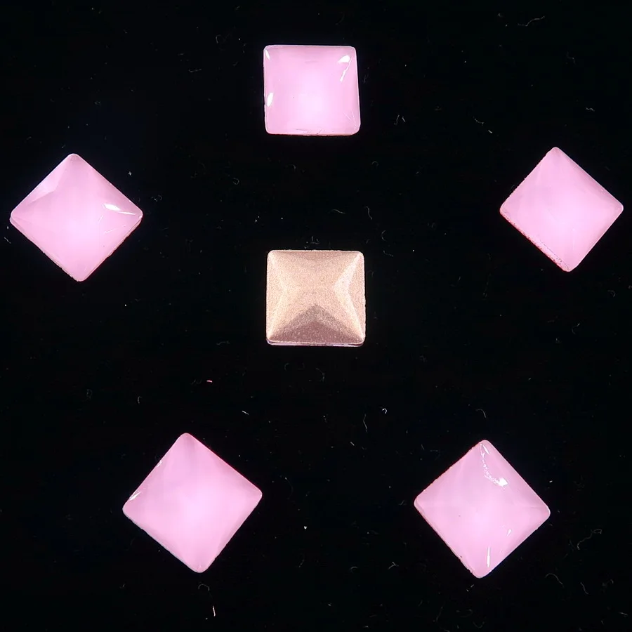 A23 Pink Стекло с украшением в виде кристаллов 8 мм 50 шт./упак. желейные конфеты и с плоским основанием АВ Цвета квадратной формы клея на Стразы бусины аппликация ногтей ручной работы diy кружевной отделкой - Цвет: A23 Pink
